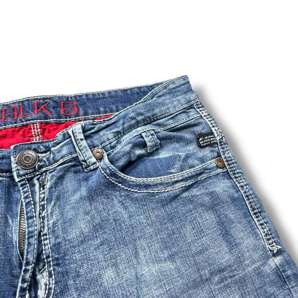 BLK.8 DNM Slim Fit Low Waist Distressed Jeans Light Wash 36x32 Straight Leg Blue - Picture 7 of 11